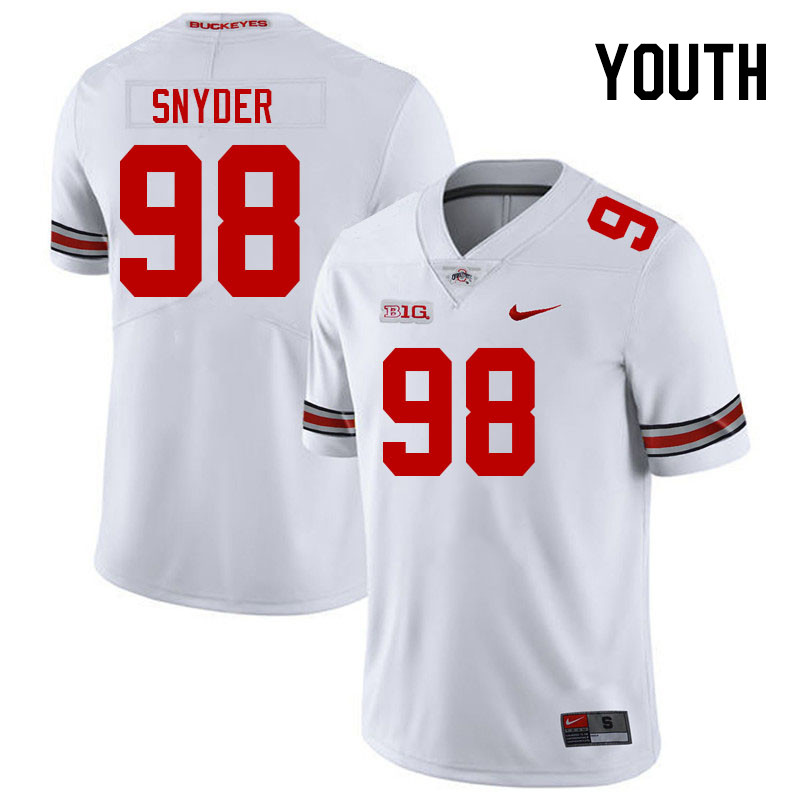 Youth #98 Austin Snyder Ohio State Buckeyes College Football Jerseys Stitched Sale-White